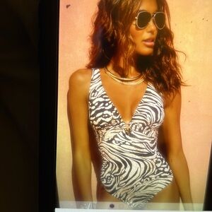 Zebra Print One Piece Swimsuit